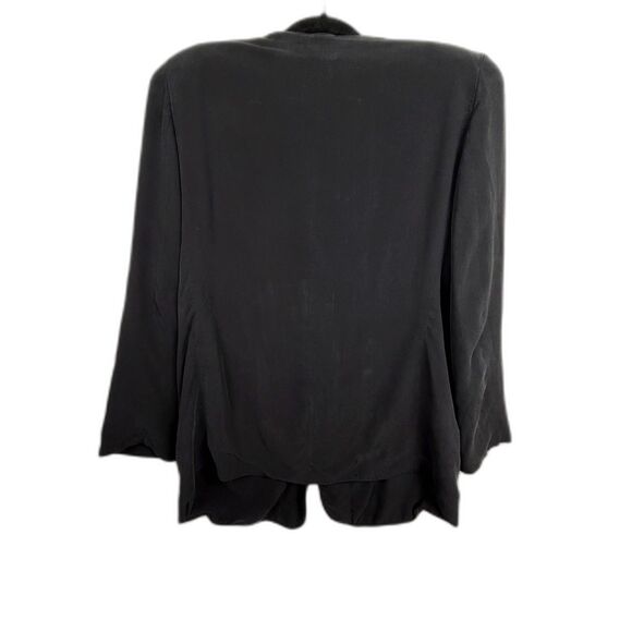 Calvin Klein Collection Vtg Collarless Blazer Womens Black 100% silk Made in USA - Picture 3 of 7